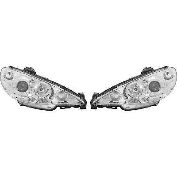 ENSEMBLE DE PHARES DESIGN 206. 98 06       KLARGLAS/CHROM