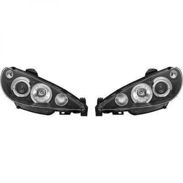 ENSEMBLE DE PHARES DESIGN 206. 98 06     KLARGLAS/SCHWARZ