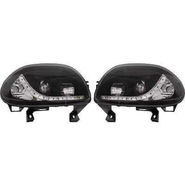 ENSEMBLE DE PHARE DESIGN CLIO. 98 01     KLARGLAS/SCHWARZ