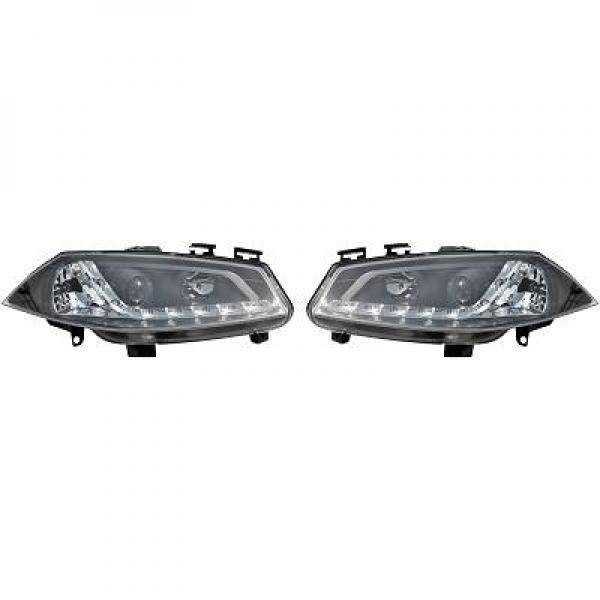 ENSEMBLE DE PHARE DESIGN MEGANE 02 05     KLARGLAS/SCHWARZ