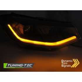 KIT PHARES LED TUBE LUMINEUX NOIR DRL SEQ pour VW CADDY 20-