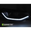KIT PHARES LED TUBE LUMINEUX NOIR DRL SEQ pour VW CADDY 20- | tunin...