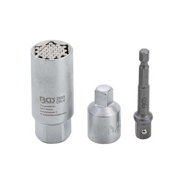 Douille universelle avec jeu dâ€™adaptateurs 10 mm 3/8" 9 21 mm 3 piÃ¨ces