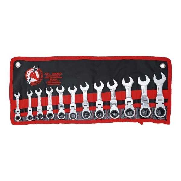 Jeu de clÃ©s mixtes Ã  cliquet extra court 8 19 mm 12 piÃ¨ces