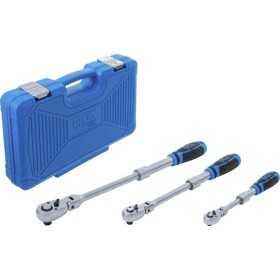 Jeu de cliquets rÃ©versible extensible inclinable 6 3 mm 1/4" 10 mm 3/8" 12 5 mm 1/2" 3 piÃ¨ces