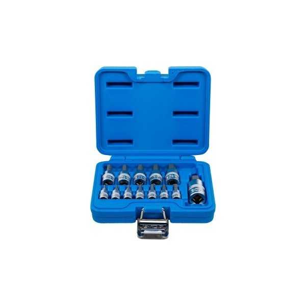 Jeu de douilles Ã  embouts 6 3 mm 1/4" / 10 mm 3/8" / 12 5 mm 1/2" six pans intÃ©rieurs 2 14 mm 13 piÃ¨ces