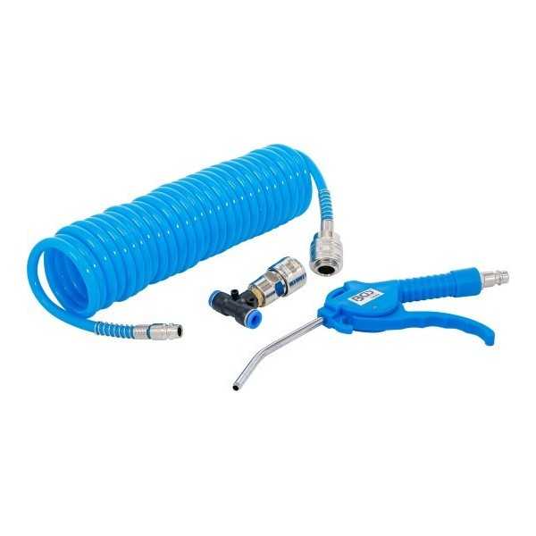 Soufflette dâ€™air comprimÃ© avec tuyau pneumatique en spirale et connecteur en T