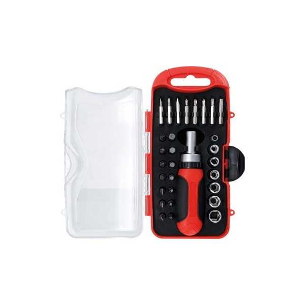 Jeu dâ€™embouts/de douilles avec poignÃ©e rotative Ã  cliquet pour embouts rÃ©versibles 30 piÃ¨ces