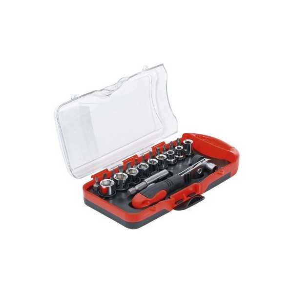 Jeu dâ€™embouts/de douilles avec cliquet Ã  embouts 23 piÃ¨ces