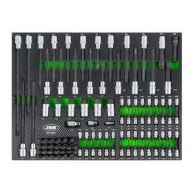 JEU DE 104Â DOUILLES Ã€ EMBOUT DANS UN PLATEAU EVA AVEC FINITION EN FIBRE DE CARBONE