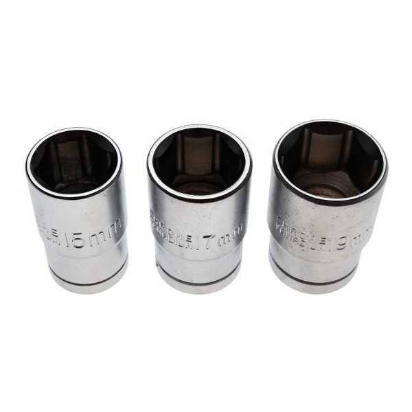 Jeu de douilles 12 5 mm 1/2" 15 17 19 mm 3 piÃ¨ces