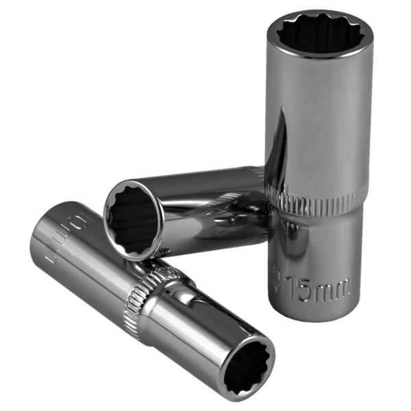 DOUILLE 3 8 12 PANS 65MM LONG 15MM CHROME