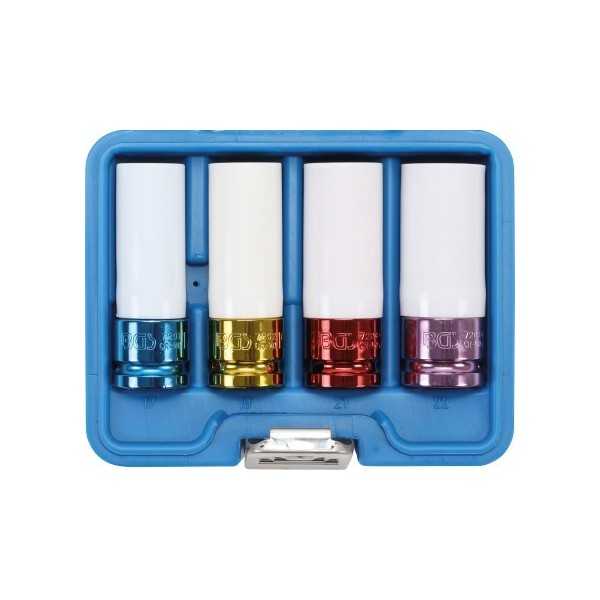 Jeu de douilles de puissance avec protection 12 5 mm 1/2" 17 / 19 / 21 / 22 mm 4 piÃ¨ces