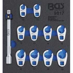 Insert de servante d'atelier 1/6 : Jeu de clÃ©s crowfoot Ã  tuyauter 10 mm 3/8" 10 19 mm 11 piÃ¨ces