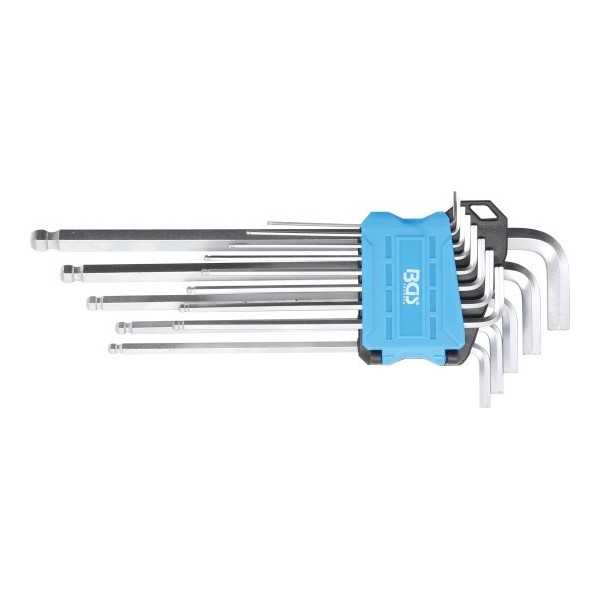 Jeu de clÃ©s allen extra longues en pouces Hexagone femelle/hexagone femelle Ã  tÃªte sphÃ©rique 0 05" 3/8" 13 piÃ¨ces