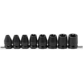 Jeu de douilles Ã  choc profil E 12 5 mm 1/2" E10 E24 8 piÃ¨ces