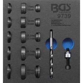Insert de servante d'atelier 1/6 : Jeu de matrices de poinÃ§onnage pour capteur de stationnement Ã˜ 17 â€“ 32 mm