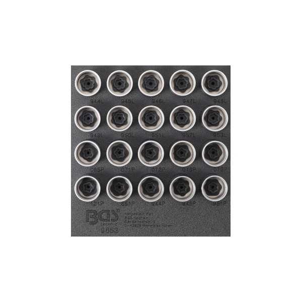 Insert de servante d'atelier 1/6 : Jeu dâ€™outils pour Ã©crous antivol pour Volvo 20 piÃ¨ces