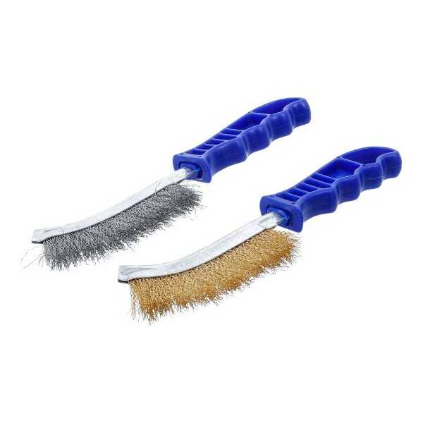 Jeu de brosses Ã  fils Fil en acier et laiton 260 mm 2 piÃ¨ces