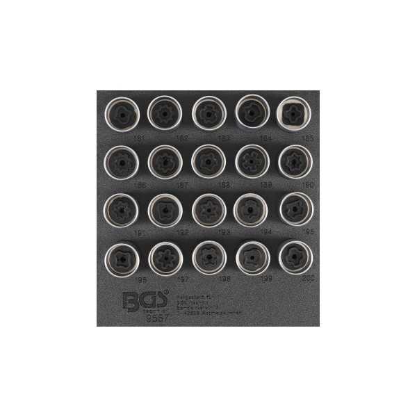 Insert de servante d'atelier 1/6 : Jeu dâ€™outils pour Ã©crous antivol pour Opel type B 20 piÃ¨ces