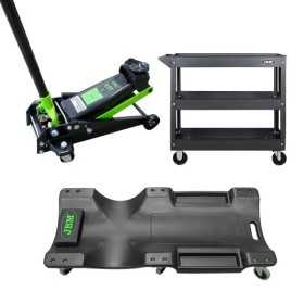 CRIC ROULEUR 3 5T 50818 CHARIOT DE VISITE FIXE 52148 SERVANTE ATELIER 3 PLATEAUX 51576