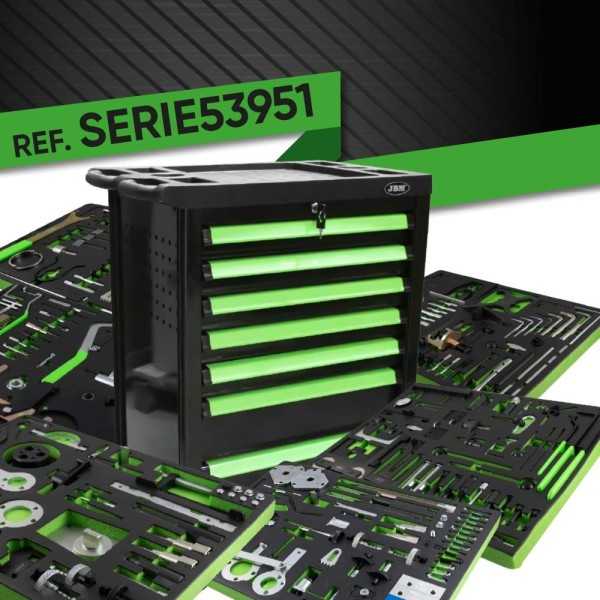 SERIE53951 ARMOIRE Ã€ 7 TIROIRS VERTE AVEC JEU DÂ’OUTILS POUR RÃ‰GLER LA SYNCHRONISATION