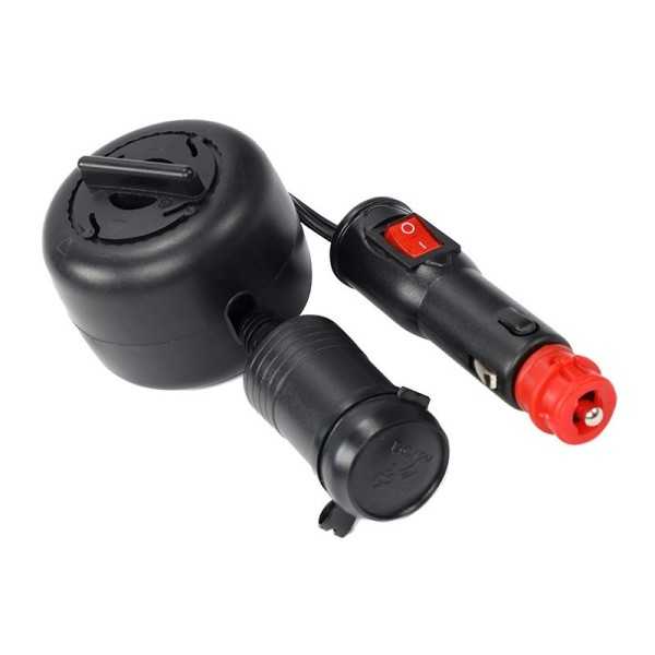 Rallonge prise allume-cigare 300 cm avec enrouleur, prise EURO/DIN ...