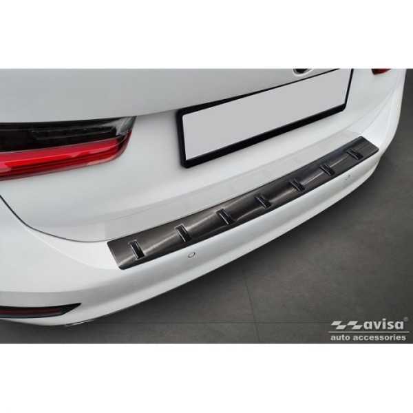 Protection de seuil arrière inox noir sur mesure pour BMW Serie 3 (...