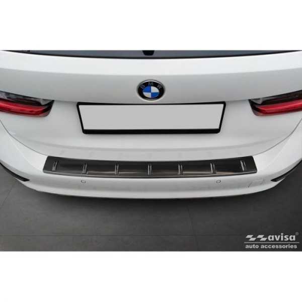 Protection de seuil arrière inox noir sur mesure pour BMW Serie 3 (...