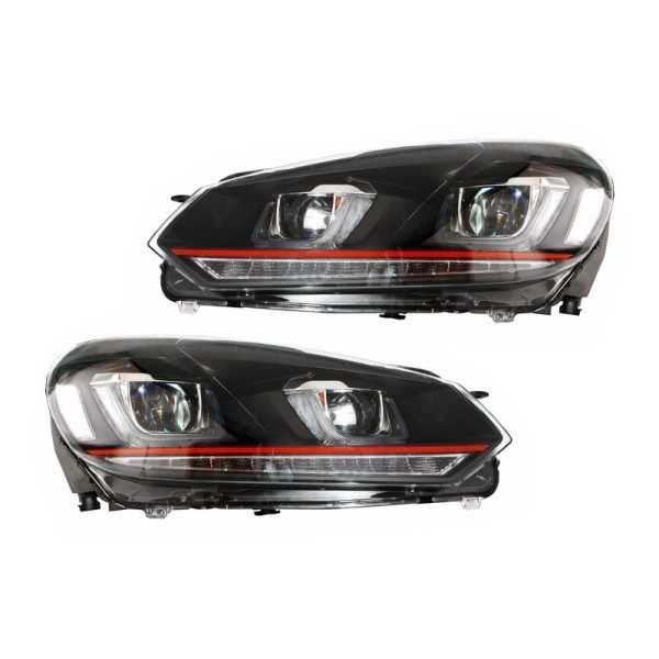 Phares pour VW Golf 6 VI 08-13 Golf 7 3D LED DRL U-Look LumiÃ¨re qui Coule