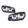Phares Pour VW Golf 6 VI 08-13 LED 3D DRL U-Golf 7 Look Lumière Cou...