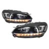 Phares Pour VW Golf 6 VI 08-13 LED 3D DRL U-Golf 7 Look Lumière Cou...