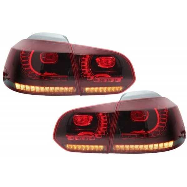 Feux Arrières LED pour VW Golf 6 08-13 R20 Look Rouge/Fumée Tournan...
