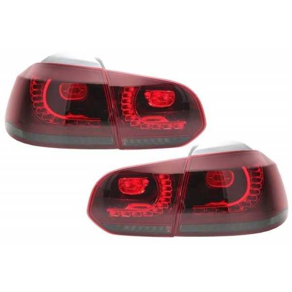 Feux Arrières LED pour VW Golf 6 08-13 R20 Look Rouge/Fumée Tournan...