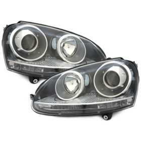 Phares DEPO pour VW Golf V 5 Jetta 3 10.03-09 GTI Look Black LHD avec moteur