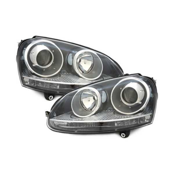 Phares DEPO pour VW Golf V 5 Jetta 3 10.03-09 GTI Look Black LHD avec moteur