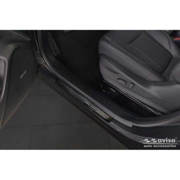Seuil de porte en acier inoxydable noir pour Subaru Forester (SK) 2018- - 'Special Edition' - 4 piÃ¨ces