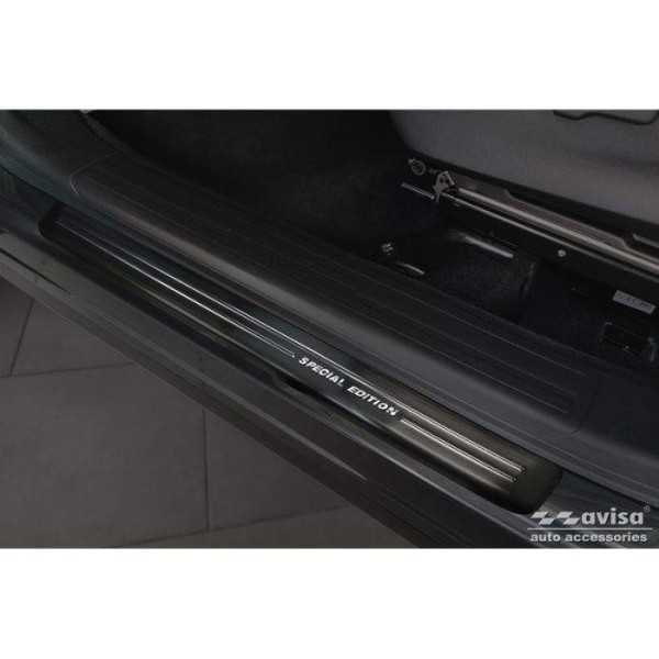 Seuil de porte en acier inoxydable noir pour Subaru Forester (SK) 2...