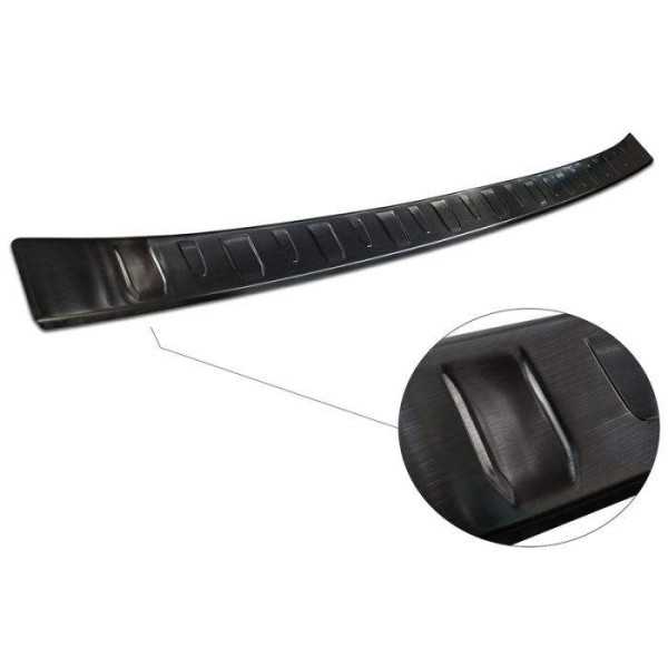 Protecteur de pare-chocs arrière en acier inoxydable noir pour Rena...