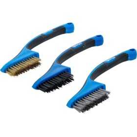 Assortiment de brosses nylon laiton acier inoxydable 165 mm 3 piÃ©ces