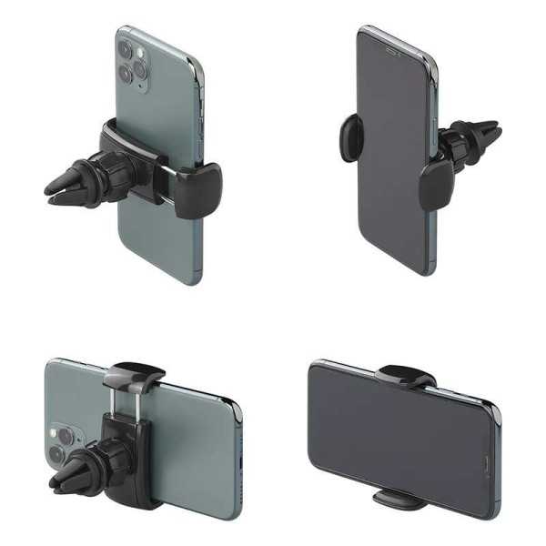 Support smartphone universel avec ressort pour grille de ventilatio...