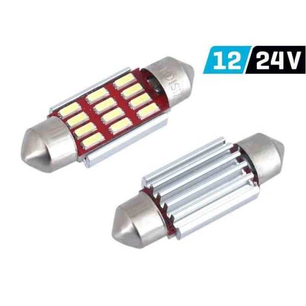 Lampe VISION Festoon SV8.5 36mm 12   24V 12x 4014 SMD LED