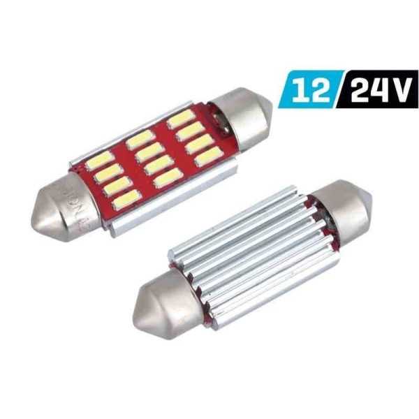 Ampoule VISION Festoon SV8.5 39mm 12   24V 12x 4014 SMD LED