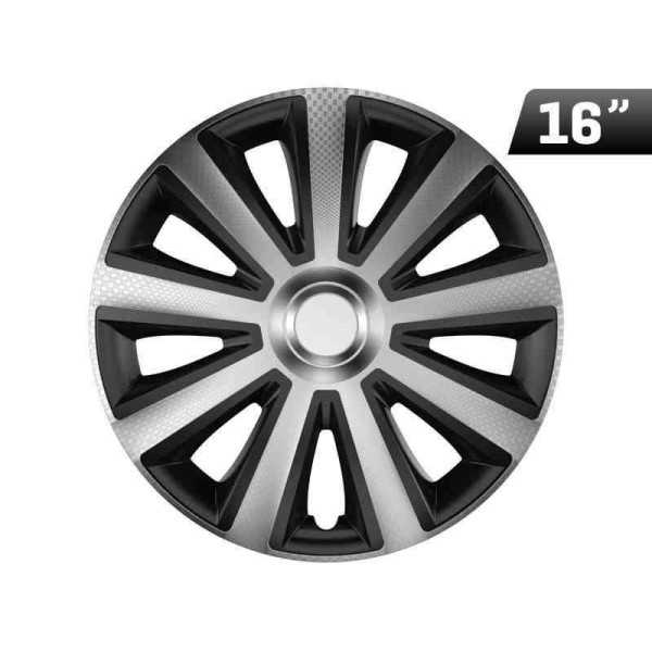 Enjoliveur Aviator carbone argent   noir 16 Pouces  1 piÃ¨ce