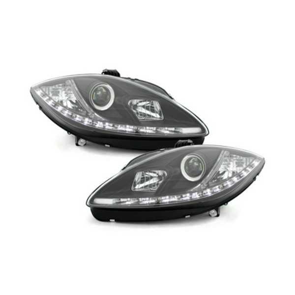 Phares LED DRL pour Seat Leon 1P Altea 2009+ Feux diurnes Noir