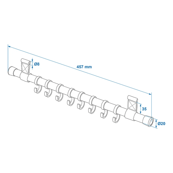 Porte-manteau 8 crochets | ProPlus | Divers accessoire