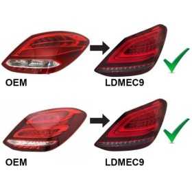 LED BAR TAIL LIGHTS RED WHITE SEQ fits MERCEDES C-CLASS W205 14-18 ...