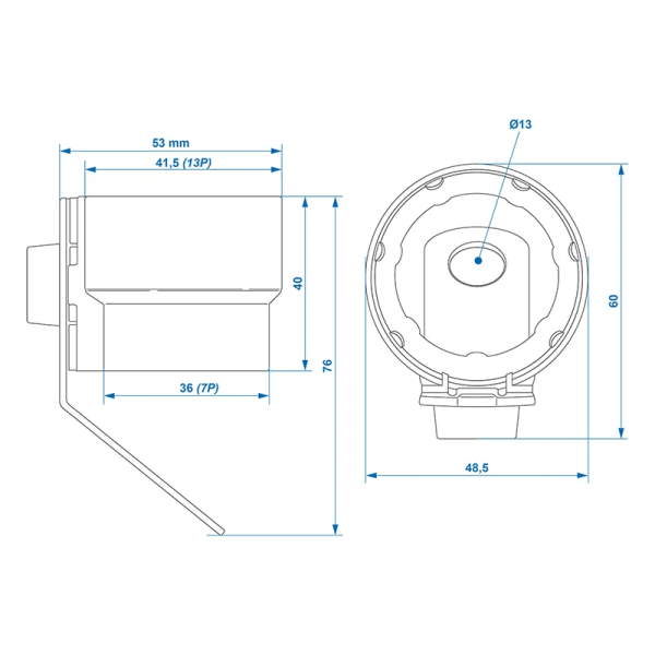 Support de prise en plastique bleu | ProPlus | Prise Remorque & câb...