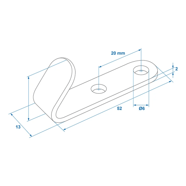 Crochet à visser métal 52 x 13 x 2 mm | ProPlus | Accessoires divers