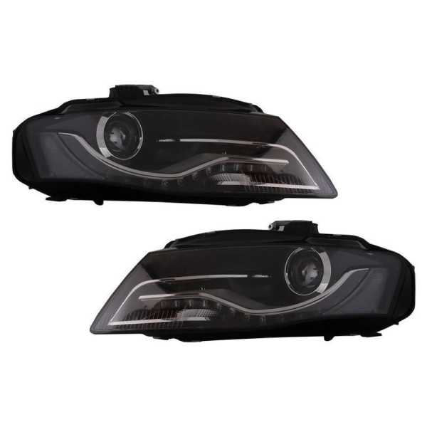 Phares LED DRL pour Audi A4 B8 8K 04.08-11 Feux jour Noir | KITT Li...